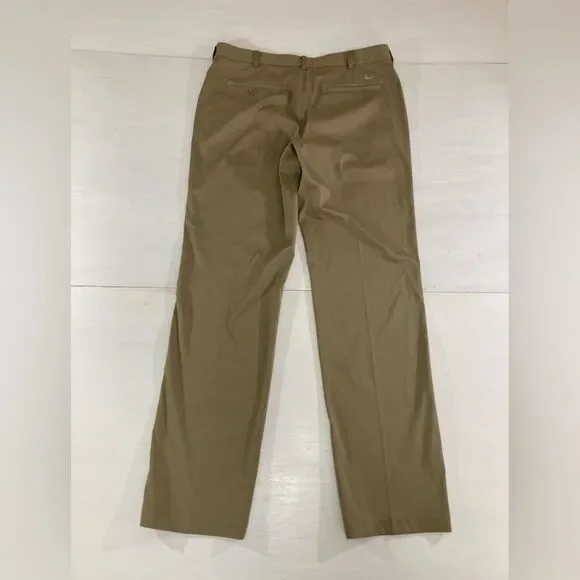 Nike Dri Fit Golf Pants Mens 34x34 Tan Lightweight Flat Front Casual - Picture 2 of 14